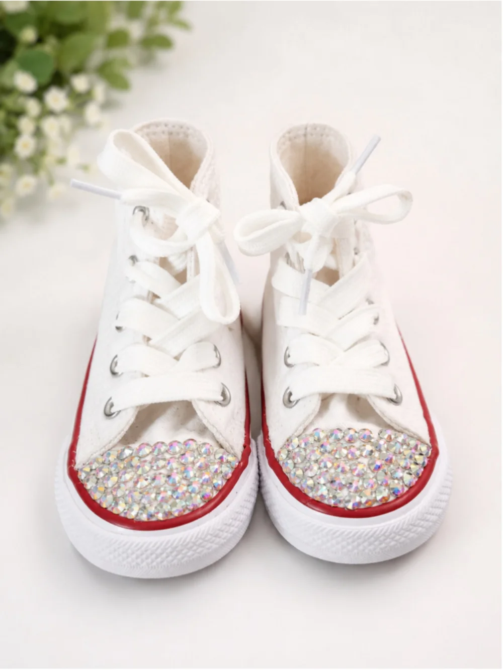 Kids Custom Bedazzled Converse Chuck Taylor All Star High-Top Sneakers – Size 5